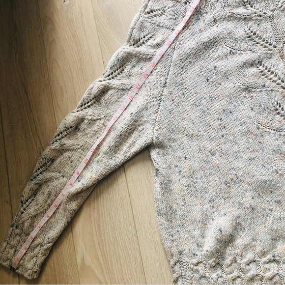 Handmade Grey & Cream Cable Knit Sweater - Picture 9 of 10